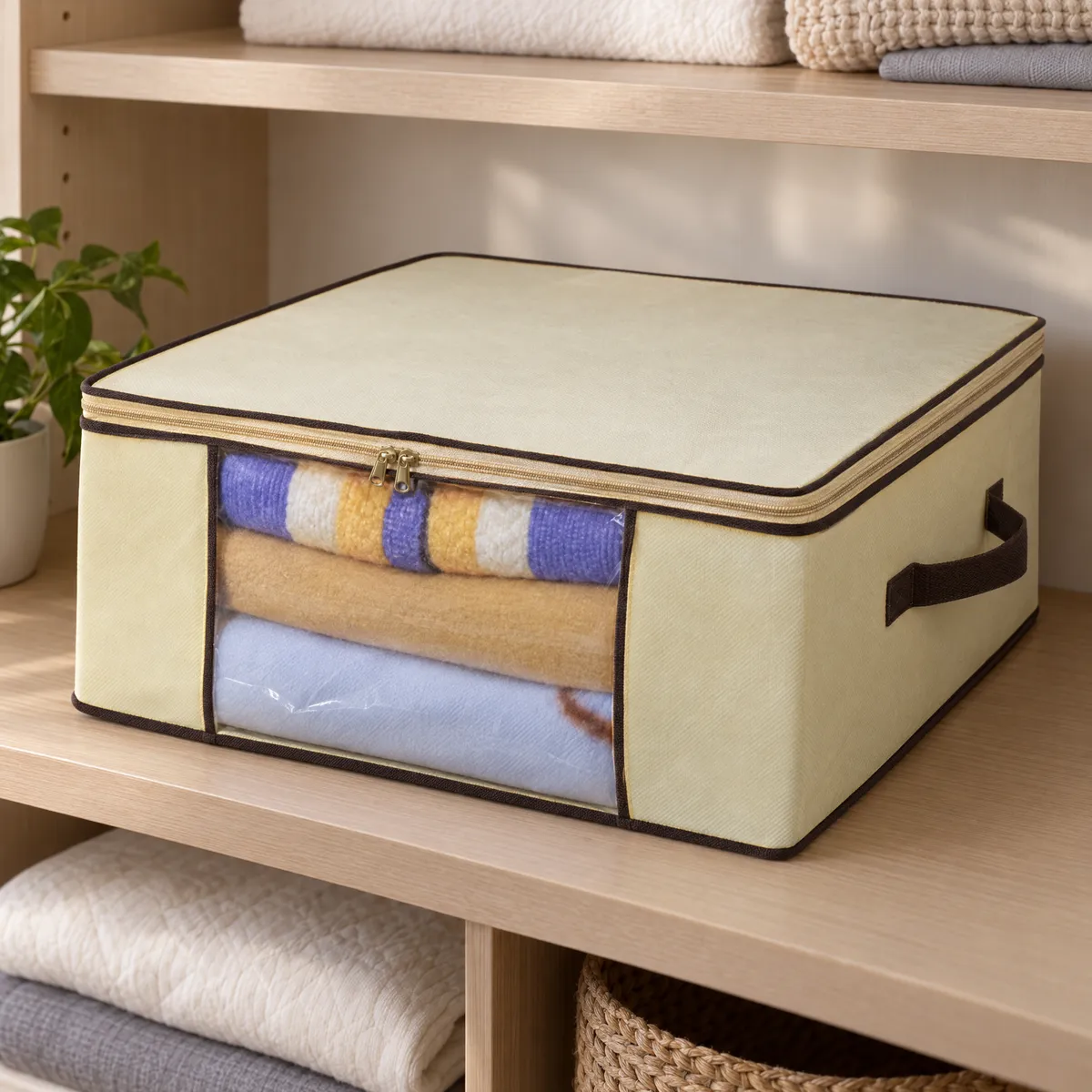 Kit 5 Caixas Organizadoras com Visor e Zíper